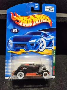 Hot Wheels #58 Rat Rods Series 2001 2/4 '33 Roadster negro con neumáticos de pared blancos - Imagen 1 de 2