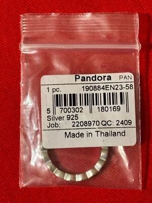 Anel empilhável PANDORA prata esterlina fé com esmalte branco - 190884EN23-58 - Imagem 1 de 2