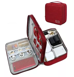 Custodia organizzatore gadget 3 strati, borsa organizzatore accessori elettronici per cavi - Foto 1 di 7