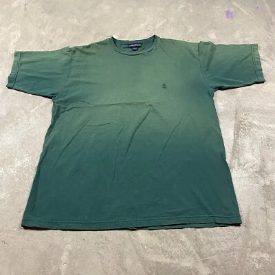 Camiseta NAUTICA De Colección Años 90 DE Desteñida por el sol xl Envejecida Verde Bosque Oscuro Lisa Foto 1 de 4