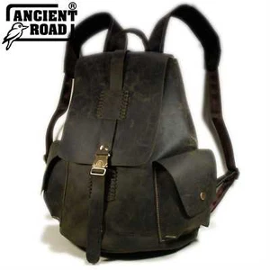 ANCIENT ROAD Genuine Leather Backpack Mens Vintage style 14" Laptop Bag YP012-AU - Picture 1 of 12
