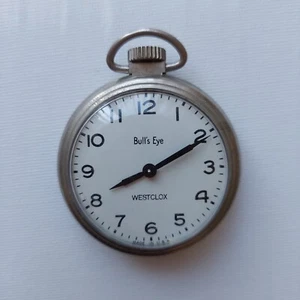 Bulls Eye By Westclox Watch Company Silver Tone Manual Wind Pocket Watch 40309 - Picture 1 of 3