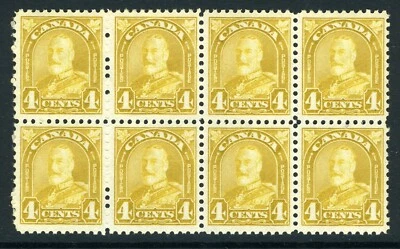 CANADÁ Scott 168 - LH/NH - NEGRO de 8 - 4¢ amarillo bistre arco/hoja emisión (.020) Foto 1 de 2