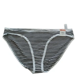 NWT JENNI Bikini Panty Size 3XL Striped W/ Lace Detail Cotton Blend - Picture 1 of 9