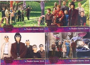JUEGO DE TARJETAS PROMOCIONALES CHARLIE AND THE CHOCOLATE FACTORY 2005 ARTBOX 01 A 04 PÚRPURA - Imagen 1 de 1