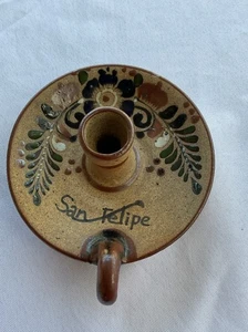 Portacandele San Felipe ceramica arenaria dipinto a mano dipinto a mano - Foto 1 di 6