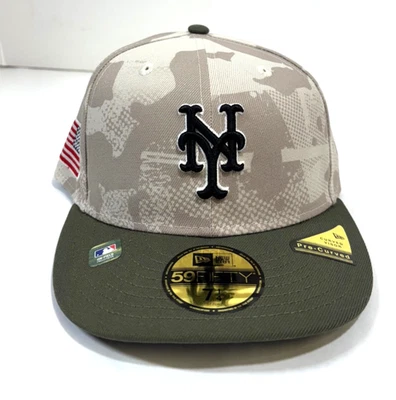 New York Mets MLB NE 2025  Armed Forces Day Fitted Hat~Beige/Olive - Image 1 of 4