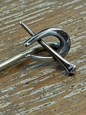 Krawattennadeln  Mid-Century Hufeisen / Nagel, Reiter, Pferde, in Box - Bild 1 von 4