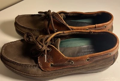 Land Rover Thom McAn Vintage Leather Boat Deck Shoes - Men's Size 9 - Image 1 of 4