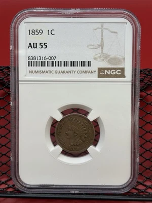 1859 1c Indian Head Cent NGC AU55 BN - Image 1 of 2
