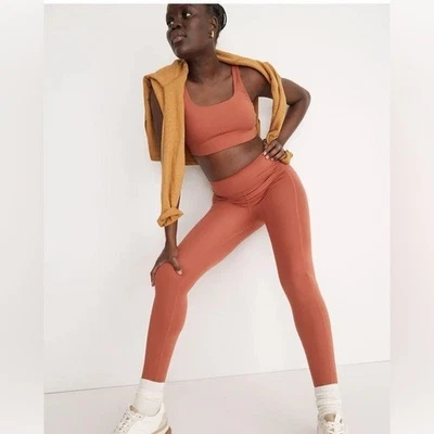 Leggings MWL Madewell Curvy Flex tiro alto rojo marrón talla pequeña Foto 1 de 4