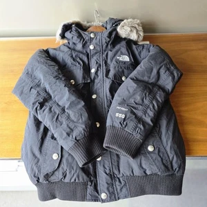 The North Face HyVent 550 Black Fur Winter Coat Boys Size L (14/16) Goose Down - Picture 1 of 12