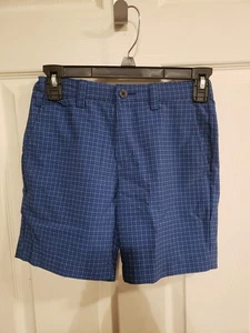 Pantalones Cortos de Golf PGA Tour Elastizados Niños Talla Pequeña 8 Azul a Cuadros - Imagen 1 de 2