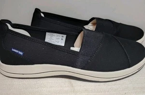 Lands' End Women’s Size 9 Black Canvas Slip-On Flats Comfort Casual Walking... - Picture 1 of 15