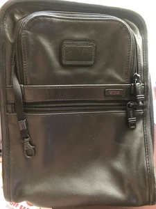TUMI Herren Schwarz Leder Reise Organizer Messenger Schultertasche - Bild 1 von 8