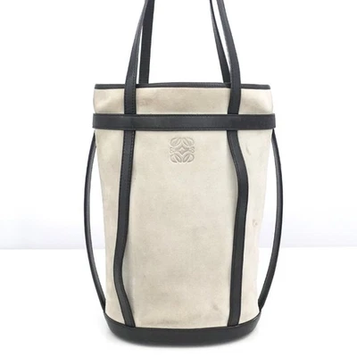 LOEWE Anagram Bucket Bag Blanco Negro Bolso de Mano Bolso de Hombro España Auténtico #54116A Foto 1 de 4