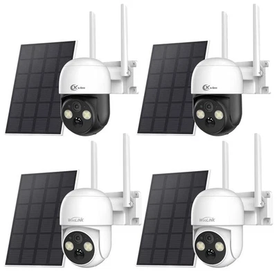 XVIM/WOOLINK 2/4PK Solar Camera Outdoor Wireless Solar Security Camera System 4MP WiFi iP Cam