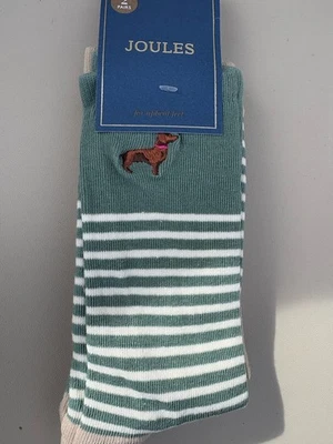 🌟Joules Women’s Everyday Socks 2 Pack - Green Dachshund Dog - UK4-8 New🌟 - Изображение 1 из 4