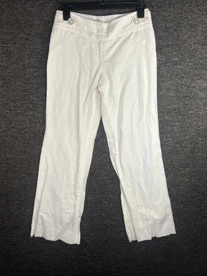 Pantalones de vestir para mujer The Limited 2R beige corte pulido 100 % lino forrado bajo hierro Foto 1 de 4