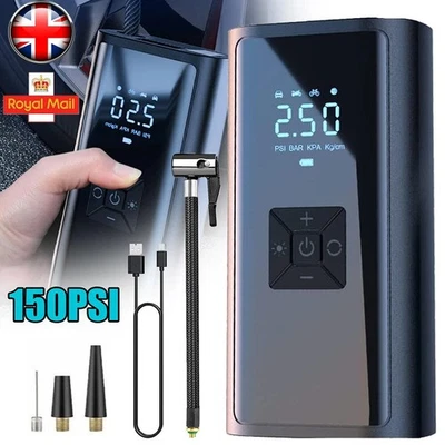 Digital Cordless Car Tyre Inflator Rechargeable Power Bank Tire Air Compressor - Image 1 of 4