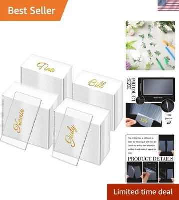 Tarjetas de mesa acrílicas 120 piezas tarjetas de lugar transparente para bodas y eventos Foto 1 de 4