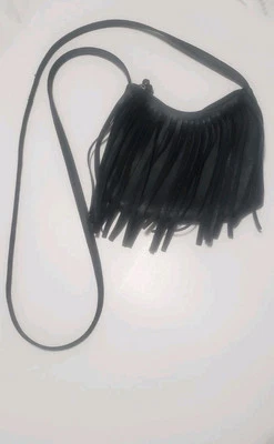 Yoki Black Womens Bag Purse Crossbody Black Western Style With Fringe — 第 1/4 张图片