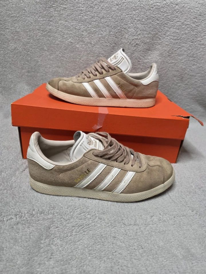 Adidas Gazelle Trainers in Dusky Pink/White Suede Leather Size UK 6 - Image 1 of 4