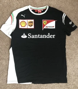 Scuderia Ferrari F1 Racing Maglia Uomo Large Puma Nero Bianco - Foto 1 di 11
