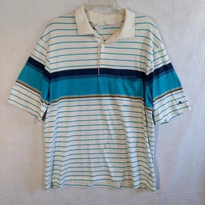 Vintage 80s Hobie Men's Polo Shirt Striped Size XLT *Spots/Hole* Surf Skateboard - Picture 1 of 14
