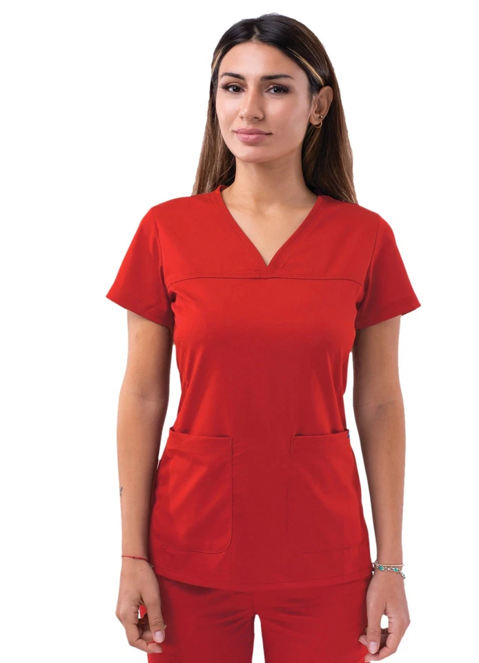 Adar Pro Scrubs For Women - Sweetheart V-Neck Scrub Top - Image 1 of 4