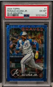 Ronald Acuna Jr 2024 Topps 1 Blue Holofoil 567/999 PSA 6 - Imagen 1 de 2