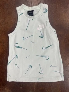 Nike Girls Size Medium Barely Green French Terry Tank Top - Picture 1 of 3