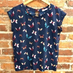 Abercrombie & Fitch Navy Dress Blouse Women's Size Small - Picture 1 of 4
