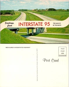 Tarjeta postal Interestatal 95 saludos desde la nueva autopista Super Interestatal Sebring FL - Imagen 1 de 1