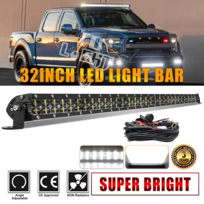 Delgado para Ford F-250 F-350 Super Duty parrilla delantera 32" pulgadas barra de luz LED + cable Foto 1 de 4