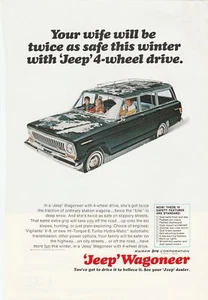 Original 1966 Jeep Wagoneer Magazine Ad - Your Wife Will Be Twice as Safe - Picture 1 of 1