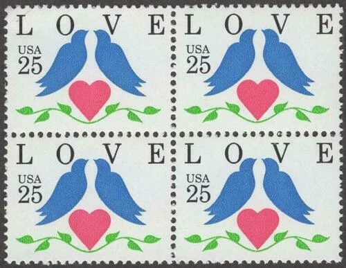 Scott # 2440 - Love Doves - Block Of 4 - MNH -1990 - Image 1 of 1