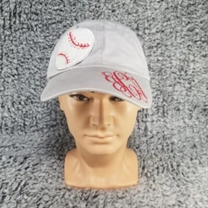 Baseball Hat Large Patch Calligraphy Letters Cap Gray Youth One Size Boys - Picture 1 of 7
