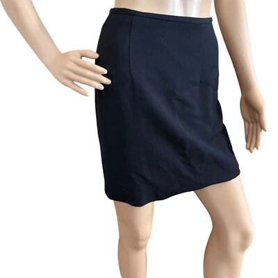 Falda lápiz limitada de mezcla de lana negra talla 2 con cremallera trasera y abertura Foto 1 de 4