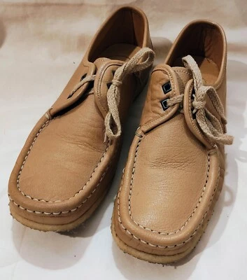 De colección Clarks Original Wallabee Cuero Tostado Natural Italia Para Mujer Talla 7.5A Foto 1 de 4