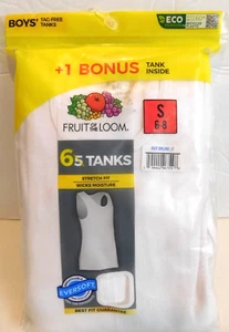 Fruit of the Loom Boy's 6 Pack Tanks Undershirt White Size S 6-8 - Picture 1 of 6