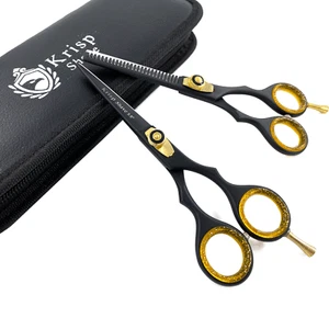 HAIR CUTTING THINNING BARBER SALON MEN WOMEN SCISSORS/SHEARS SET TIJERAS (5.5") - Picture 1 of 5