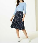 Ladies Ex M&s Collection Classic Floral Print A-line Midi Skirt Size 8-22 Bnwot 