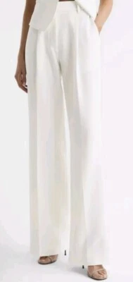 Pantalón Reiss Tatum Crepé Marfil Pierna Ancha Talla 8 UK Foto 1 de 4