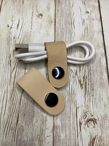 Set of 2 leather wire orgainizer, Wire clips, cable holders, cord wrap Handmade - Picture 1 of 2