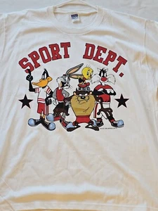 Dipartimento Sportivo Vintage Looney Tunes Grafica taglia XXXL 3XL molto pulita anni 90 Warner Bros - Foto 1 di 8