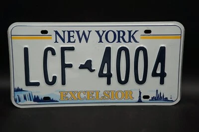 NEW YORK EXCELSIOR License Plate w/ Random Numbers Blue on White License Plates - Image 1 of 4