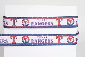 TEXAS RANGERS 7/8" GROSGRAIN RIBBON - VARIOUS YARDS BASEBALL SHIP FROM USA - Picture 1 of 1