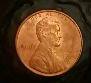 1992 D Lincoln Memorial Cent Cladding Or Mint Error (Item #416) - Picture 1 of 3