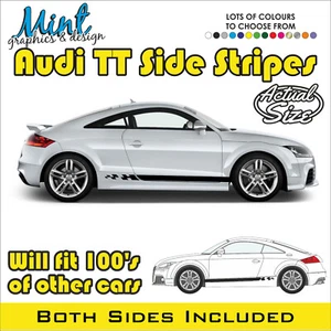 to fit AUDI TT Side Stripes QUATTRO S RS Decals Stickers Graphics FREE P&P 004 - Picture 1 of 4